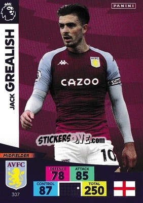 Sticker Jack Grealish - English Premier League 2020-2021. Adrenalyn XL - Panini