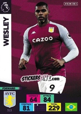 Sticker Wesley Moraes - English Premier League 2020-2021. Adrenalyn XL n. 313 - Panini