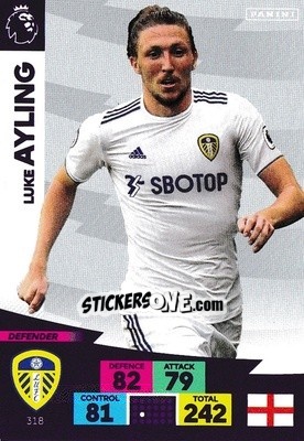 Sticker Luke Ayling - English Premier League 2020-2021. Adrenalyn XL n. 318 - Panini