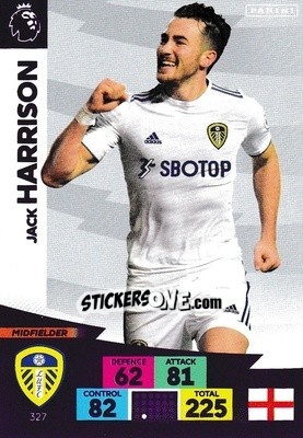 Sticker Jack Harrison - English Premier League 2020-2021. Adrenalyn XL n. 327 - Panini
