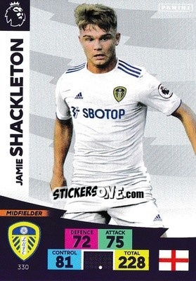 Figurina Jamie Shackleton - English Premier League 2020-2021. Adrenalyn XL n. 330 - Panini