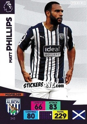 Sticker Matt Phillips - English Premier League 2020-2021. Adrenalyn XL n. 343 - Panini