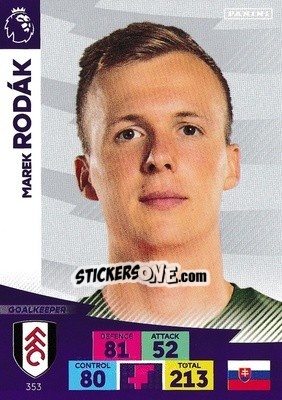 Sticker Marek Rodák - English Premier League 2020-2021. Adrenalyn XL n. 353 - Panini