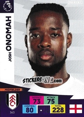 Cromo Josh Onomah - English Premier League 2020-2021. Adrenalyn XL n. 363 - Panini