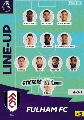 Sticker Line-Up - English Premier League 2020-2021. Adrenalyn XL n. 369 - Panini