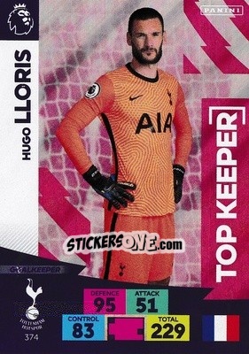 Sticker Hugo Lloris - English Premier League 2020-2021. Adrenalyn XL n. 374 - Panini