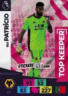 Sticker Rui Patrício - English Premier League 2020-2021. Adrenalyn XL - Panini
