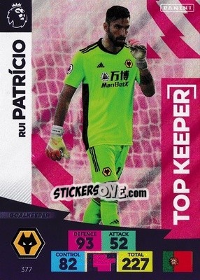 Sticker Rui Patrício - English Premier League 2020-2021. Adrenalyn XL n. 377 - Panini