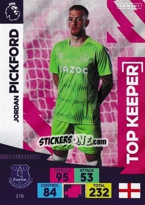 Sticker Jordan Pickford - English Premier League 2020-2021. Adrenalyn XL n. 378 - Panini