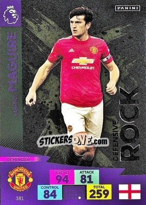 Sticker Harry Maguire - English Premier League 2020-2021. Adrenalyn XL n. 381 - Panini