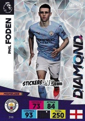 Sticker Phil Foden - English Premier League 2020-2021. Adrenalyn XL n. 398 - Panini