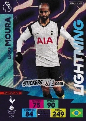 Sticker Lucas Moura - English Premier League 2020-2021. Adrenalyn XL n. 409 - Panini