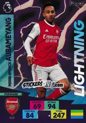 Sticker Pierre-Emerick Aubameyang - English Premier League 2020-2021. Adrenalyn XL n. 410 - Panini