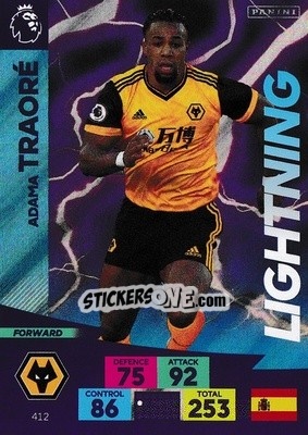 Sticker Adama Traore - English Premier League 2020-2021. Adrenalyn XL n. 412 - Panini