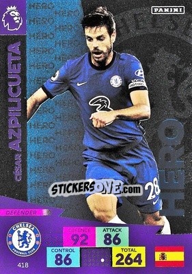 Sticker Cesar Azpilicueta - English Premier League 2020-2021. Adrenalyn XL n. 418 - Panini