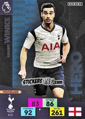Sticker Harry Winks - English Premier League 2020-2021. Adrenalyn XL n. 419 - Panini