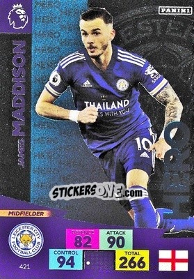 Sticker James Maddison - English Premier League 2020-2021. Adrenalyn XL n. 421 - Panini