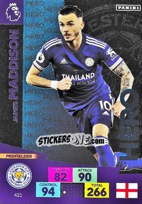 Cromo James Maddison - English Premier League 2020-2021. Adrenalyn XL - Panini