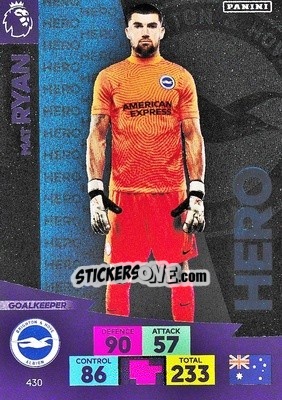Sticker Matt Ryan - English Premier League 2020-2021. Adrenalyn XL n. 430 - Panini
