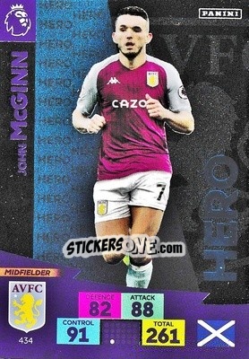 Sticker John McGinn - English Premier League 2020-2021. Adrenalyn XL n. 434 - Panini