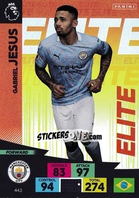 Sticker Gabriel Jesús - English Premier League 2020-2021. Adrenalyn XL - Panini