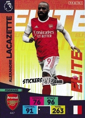 Sticker Alexandre Lacazette - English Premier League 2020-2021. Adrenalyn XL n. 447 - Panini