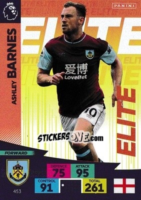 Sticker Ashley Barnes - English Premier League 2020-2021. Adrenalyn XL n. 453 - Panini