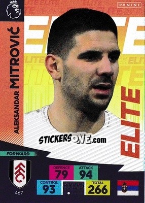 Sticker Aleksandar Mitrovic - English Premier League 2020-2021. Adrenalyn XL n. 467 - Panini
