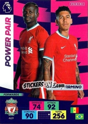 Sticker Sadio Mané / Roberto Firmino - English Premier League 2020-2021. Adrenalyn XL n. 469 - Panini