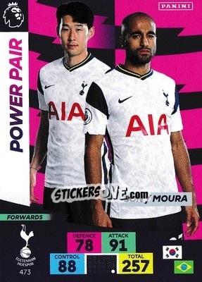 Sticker Son Heung-Min / Lucas Moura - English Premier League 2020-2021. Adrenalyn XL n. 473 - Panini