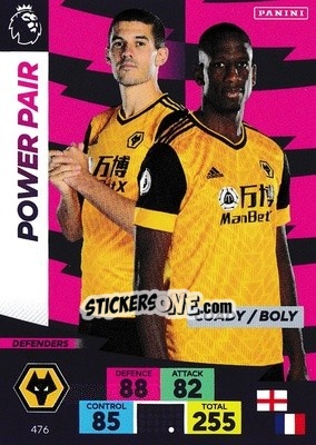 Sticker Conor Coady / Willy Boly - English Premier League 2020-2021. Adrenalyn XL n. 476 - Panini