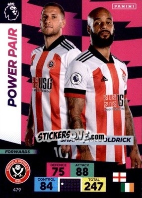 Sticker Billy Sharp / David McGoldrick - English Premier League 2020-2021. Adrenalyn XL - Panini