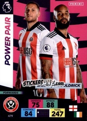 Sticker Billy Sharp / David McGoldrick - English Premier League 2020-2021. Adrenalyn XL n. 479 - Panini