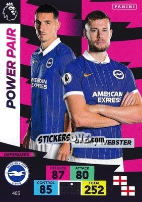 Sticker Lewis Dunk / Adam Webster - English Premier League 2020-2021. Adrenalyn XL n. 483 - Panini