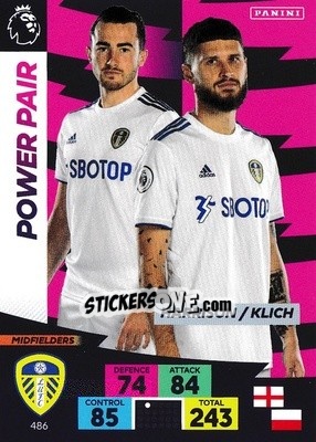Sticker Jack Harrison / Mateusz Klich - English Premier League 2020-2021. Adrenalyn XL n. 486 - Panini