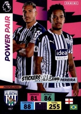Sticker Jake Livermore / Matheus Pereira - English Premier League 2020-2021. Adrenalyn XL n. 487 - Panini