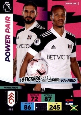Sticker Aleksandar Mitrovic / Bobby Reid - English Premier League 2020-2021. Adrenalyn XL n. 488 - Panini