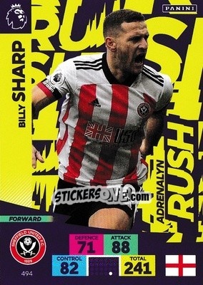 Figurina Billy Sharp - English Premier League 2020-2021. Adrenalyn XL - Panini