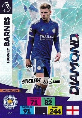 Sticker Harvey Barnes - English Premier League 2020-2021. Adrenalyn XL n. 500 - Panini
