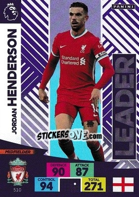 Sticker Jordan Henderson - English Premier League 2020-2021. Adrenalyn XL n. 510 - Panini