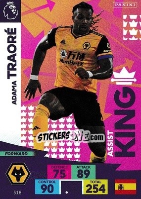 Sticker Adama Traoré - English Premier League 2020-2021. Adrenalyn XL n. 518 - Panini