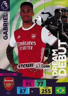 Sticker Gabriel - English Premier League 2020-2021. Adrenalyn XL n. 521 - Panini