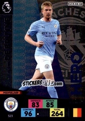 Sticker Kevin De Bruyne - English Premier League 2020-2021. Adrenalyn XL n. 523 - Panini
