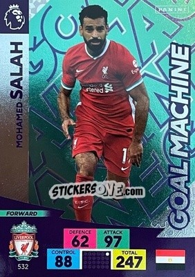 Figurina Mohamed Salah - English Premier League 2020-2021. Adrenalyn XL - Panini
