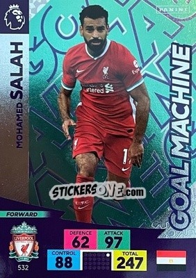 Sticker Mohamed Salah - English Premier League 2020-2021. Adrenalyn XL n. 532 - Panini