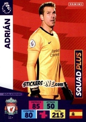 Sticker Adrián - English Premier League 2020-2021. Adrenalyn XL - Panini