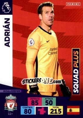 Cromo Adrián - English Premier League 2020-2021. Adrenalyn XL n. PL-11 - Panini