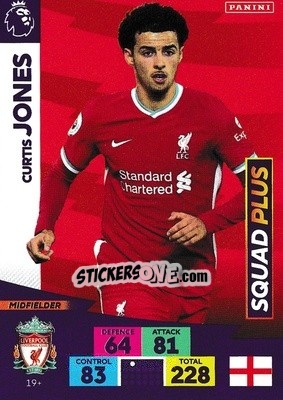 Sticker Curtis Jones - English Premier League 2020-2021. Adrenalyn XL n. PL-19 - Panini