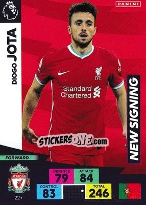 Sticker Diogo Jota - English Premier League 2020-2021. Adrenalyn XL n. PL-22 - Panini