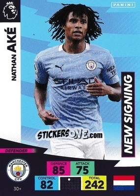 Figurina Nathan Aké - English Premier League 2020-2021. Adrenalyn XL - Panini